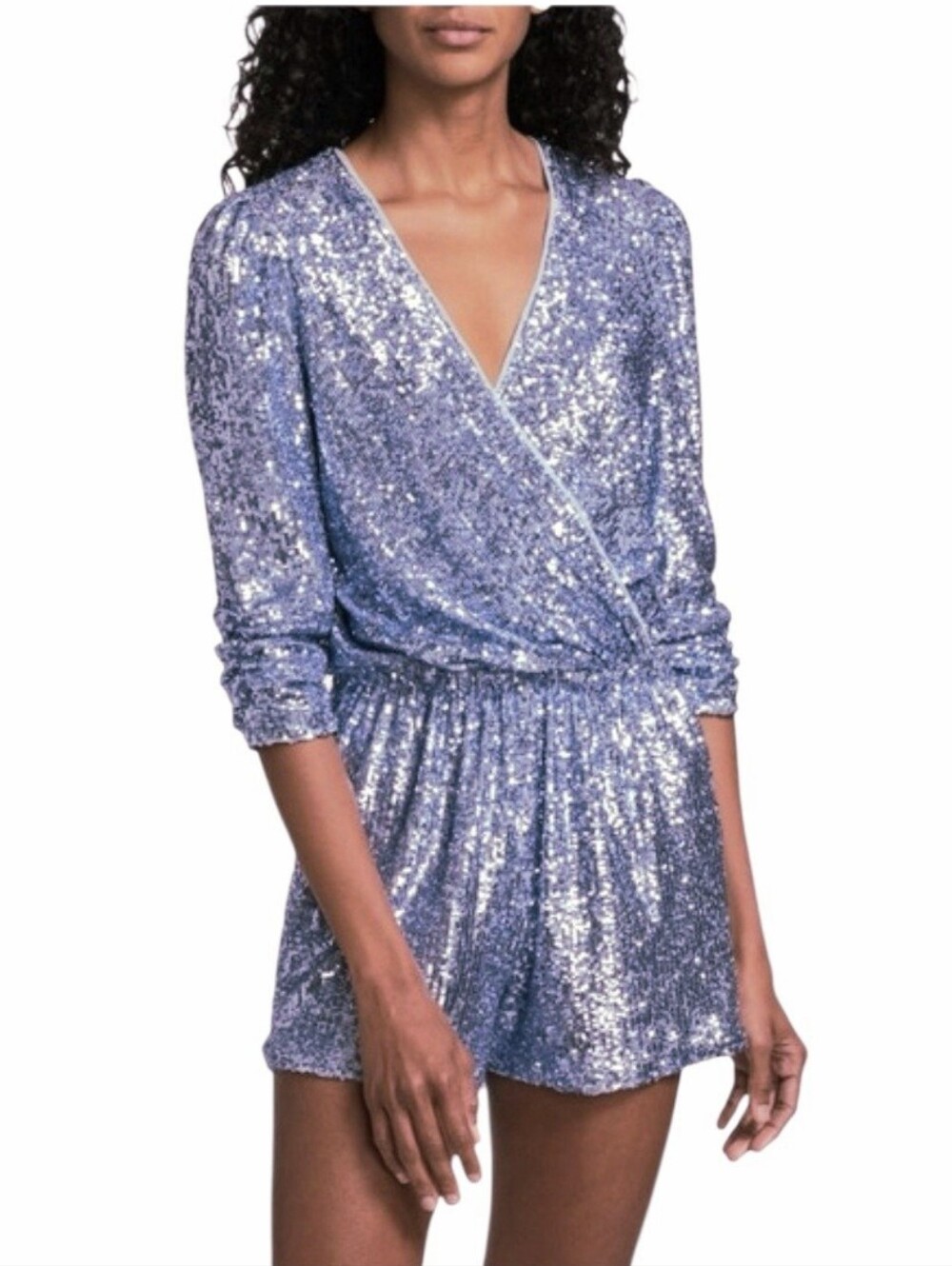 Generation Love Allegra Ice Princess Ice Purple Sequin Romper Women's Medium